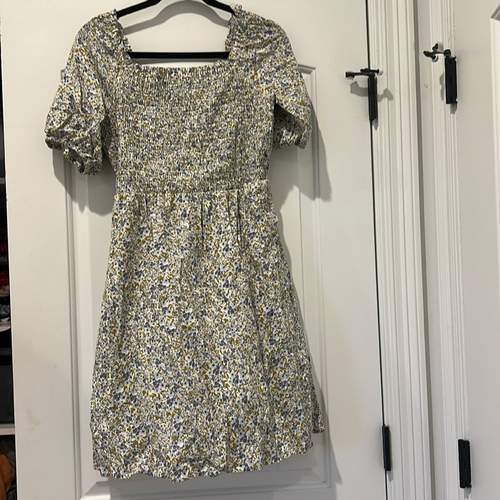 Universal Thread Floral Dress - Blue and Yellow